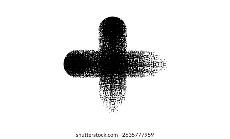 Ashes cross , black isolated silhouette