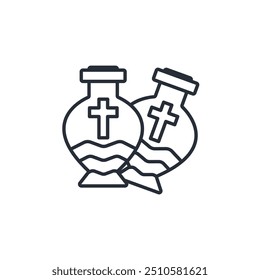 ashes icon. vector.Editable stroke.linear style sign for use web design,logo.Symbol illustration.