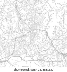 Asheville, North Carolina, USA, bright outlined vector map with bigger and minor roads and steets created for infographic backgrounds.