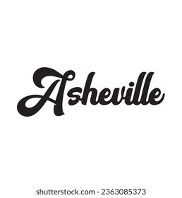 Asheville text on white background.