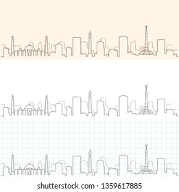 Ashgabat Hand Drawn Skyline