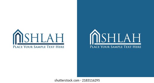 Ashlah vector logo design with solid and simple color and shape