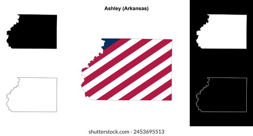 Ashley County (Arkansas) outline map set