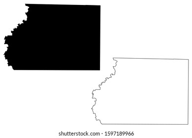 Ashley County, Arkansas ( United States of America, U.S.) map vector illustration