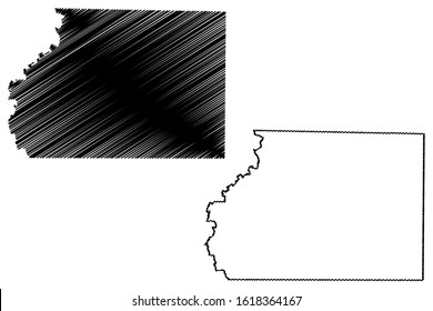 Ashley County, Arkansas (U.S. county, United States of America,USA, U.S., US) map vector illustration, scribble sketch Ashley map