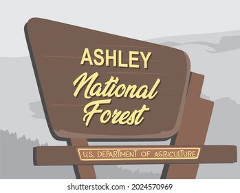 Ashley National Forest on a white background