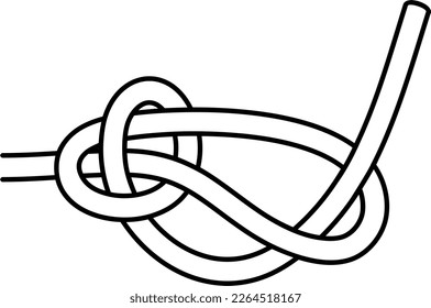 Ashley stopper knot. Vector outline icon.