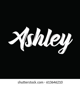 ashley, text design. Vector calligraphy. Typography poster. Usable as background.