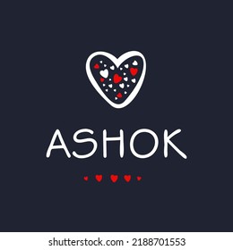 (Ashok) Calligraphy name, Vector illustration.