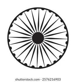 Ashok chakra Silhouette vector design 