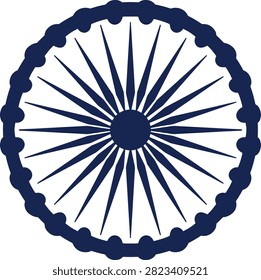 Ashoka Chakra Blue Wheel Icon