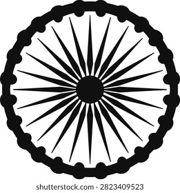 Ashoka Chakra Blue Wheel Icon