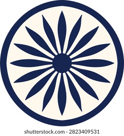 Ashoka Chakra Blue Wheel Icon