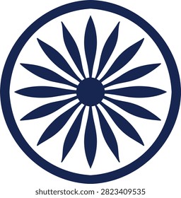 Ashoka Chakra Blue Wheel Icon