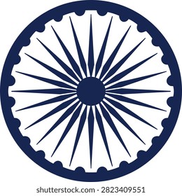 Ashoka Chakra Blue Wheel Icon