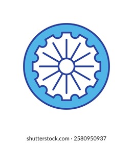 Ashoka Chakra icon vector stock illustration