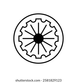 Ashoka Chakra icon vector stock illustration