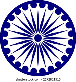 Ashoka Chakra for India - Blue wheel called Ashoka Chakra from flag of India isolated on white background