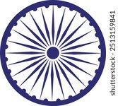 The Ashoka Chakra wheel, 24 spokes represent the 24 hours of the day, symbol of India flag