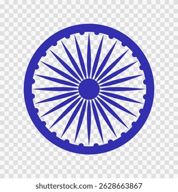Ashoka Chakra Wheel ícone. Símbolo nacional da Índia. Ilustração vetorial