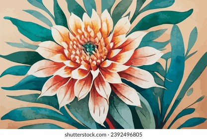 Ashoka Flower Watercolor arts and illustrations