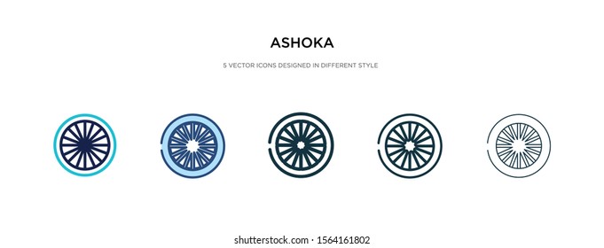 ashoka icon in different style vector illustration. two colored and black ashoka vector icons designed in filled, outline, line and stroke style can be used for web, mobile, ui