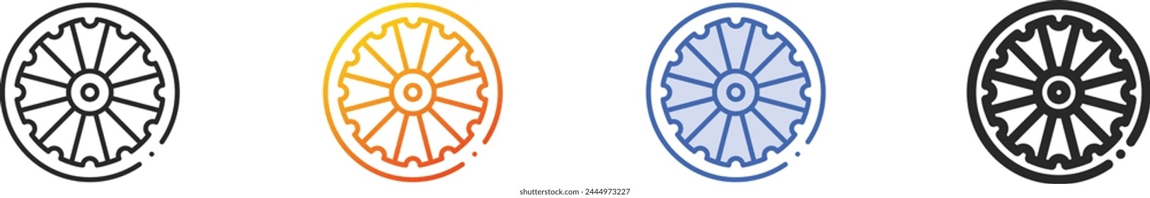Icono de ashoka.Diseño lineal delgado, degradado, trazo azul y estilo audaz aislado sobre fondo blanco