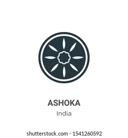 Ashoka vector icon on white background. Flat vector ashoka icon symbol sign from modern india collection for mobile concept and web apps design.