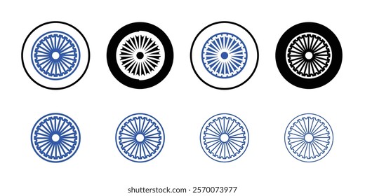 Ashoka Wheel icon Outline vector for web ui