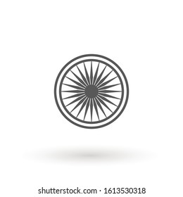 Ashoka Wheel Indian symbol icon. Element of India for mobile concept and web apps icon. Outline, thin line icon for website design and development, app development