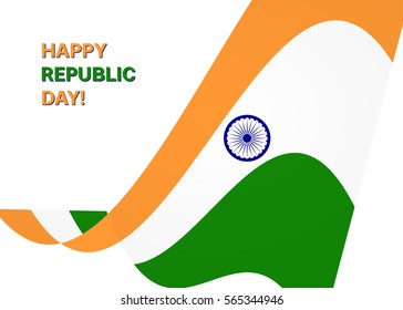 Ashoka wheel. on 26 January. Happy Indian holiday of the Republic Day. Vector modern Indian background Eps10. Background of national symbols. National tricolours. Creative ethnic Indian National Flag 