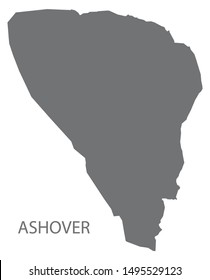 Ashover grey ward map of North East Derbyshire district in East Midlands England UK
