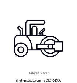 Ashpalt Paver icon. Outline style icon design isolated on white background