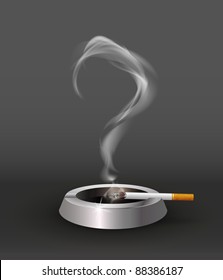 Ashtray with cigarette