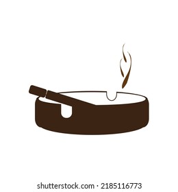 ashtray for cigarette butts, vector logo icon