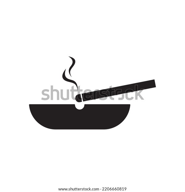 Ashtray Cigarette Icon Logo Illustration Vector Stock Vector (Royalty ...