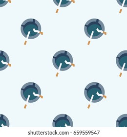 Ashtray and cigarette seamless pattern illustration.