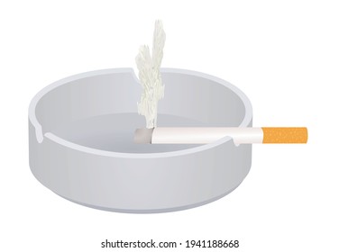 Schale und Zigarette. Vektorgrafik