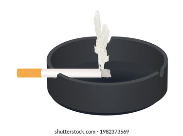 Schale und Zigarette. Vektorgrafik