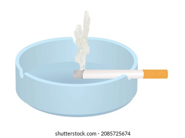 Ashtray and cigarette. vector illustration