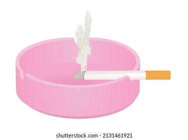 Ashtray and cigarette. vector illustration