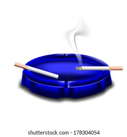 ashtray with cigarettes