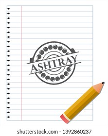 Ashtray drawn with pencil strokes. Vector Illustration. Detailed.
