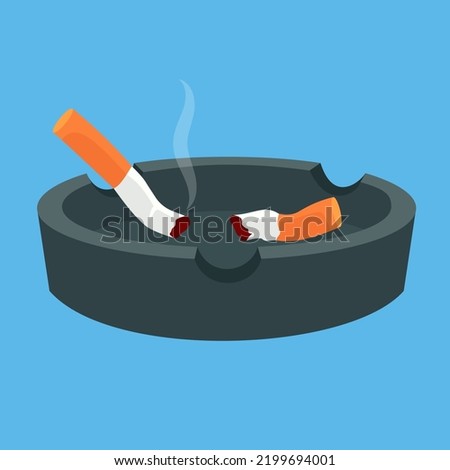 Ashtray with extinguished cigarettes, illustration