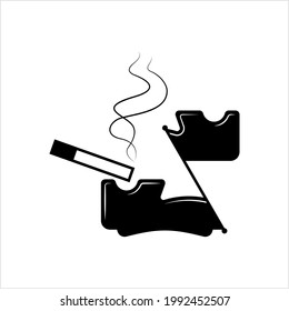 Icono cenicero, Cigarrillo de cigarrillos Ilustración de arte vectorial Ashtray