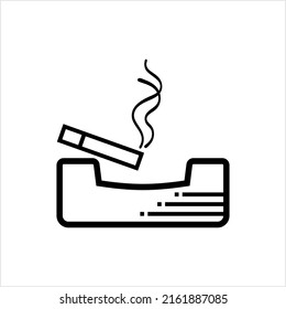 Icono cenicero, Cigarrillo de cigarrillos Ilustración de arte vectorial Ashtray