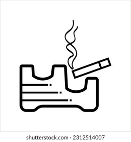 Ashtran-Symbol, Zigarette-Zigarre-Ashtran-Vektorgrafik-Illustration