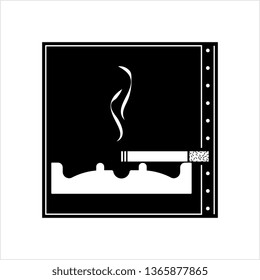 Ashtray Icon, Ashtray For Cigarette Vector Art Illustration