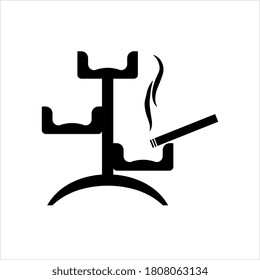 Ashtray Icon, Ashtray For Cigarette Vector Art Illustration