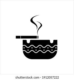 Ashtran-Symbol, Ashtran für Vektorgrafik-Illustration in Zigaretten